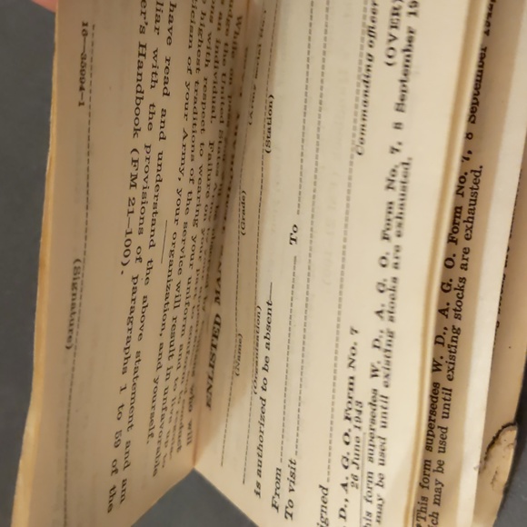 WWll Enlisted Man's Temporary Pass booklet ephemeral - Picture 3 of 4